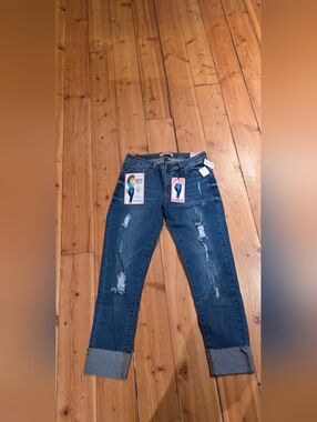 Ripped Dark Blue Women’s Jeans - Butt Lift Design